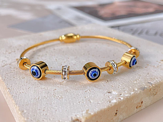 Classic Evil Eye Thin Bangle
