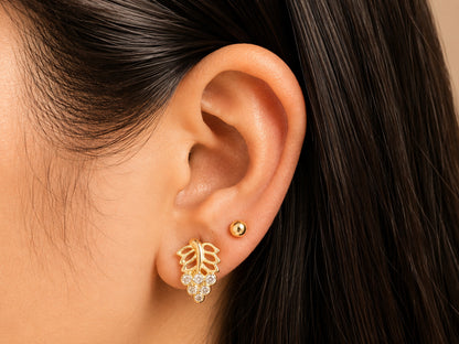 Olivia Leaf Hoops