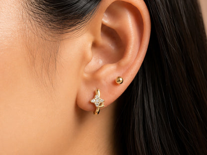 Star Small Hoops