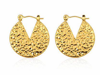 Hammered Gold Hoops