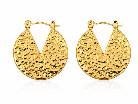 Hammered Gold Hoops