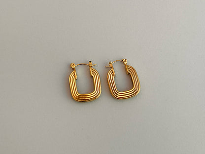 Gold Square Hoop Earrings