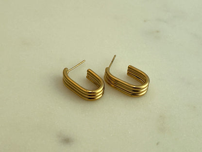 Stripe Hoops Earrings