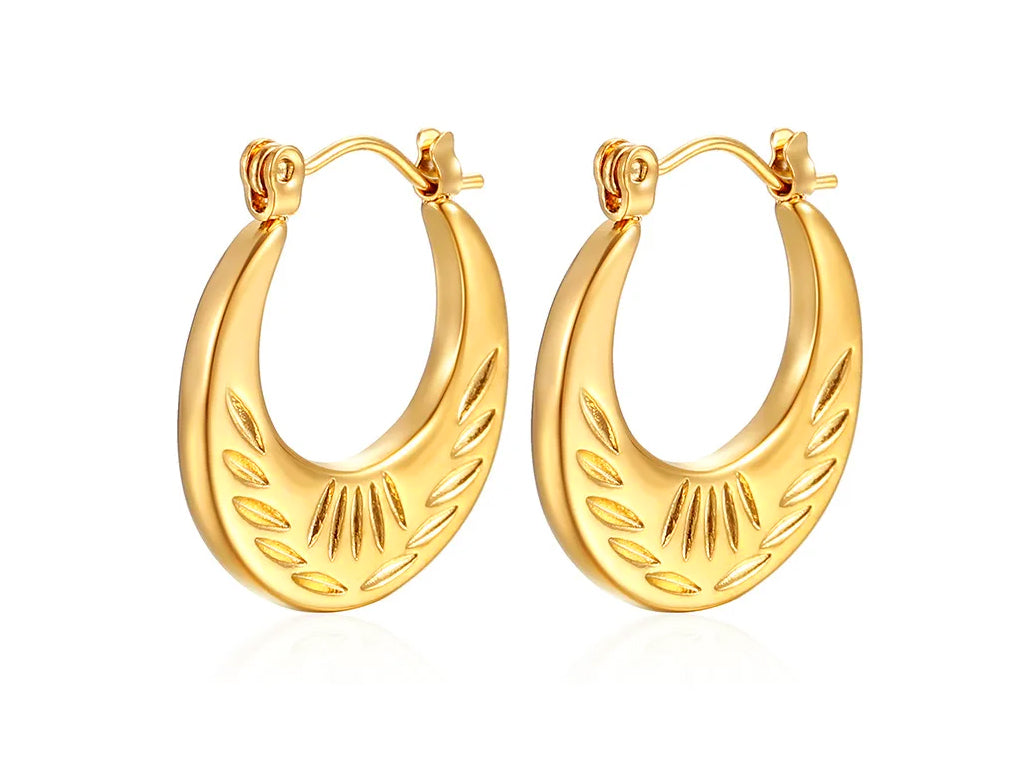 Serene Leaf Hoops