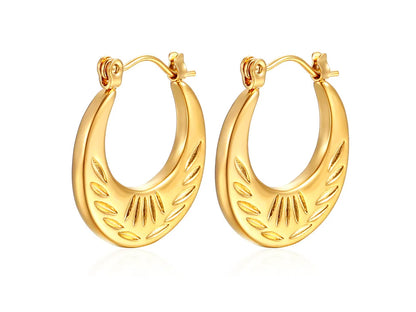 Serene Leaf Hoops