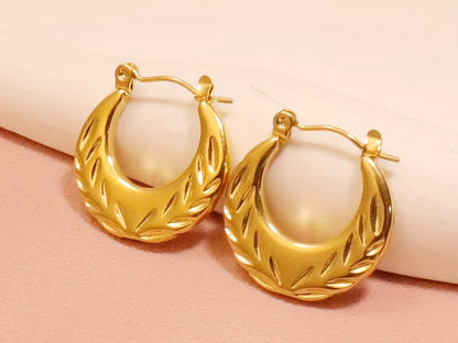 Serene Leaf Hoops