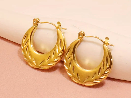 Serene Leaf Hoops