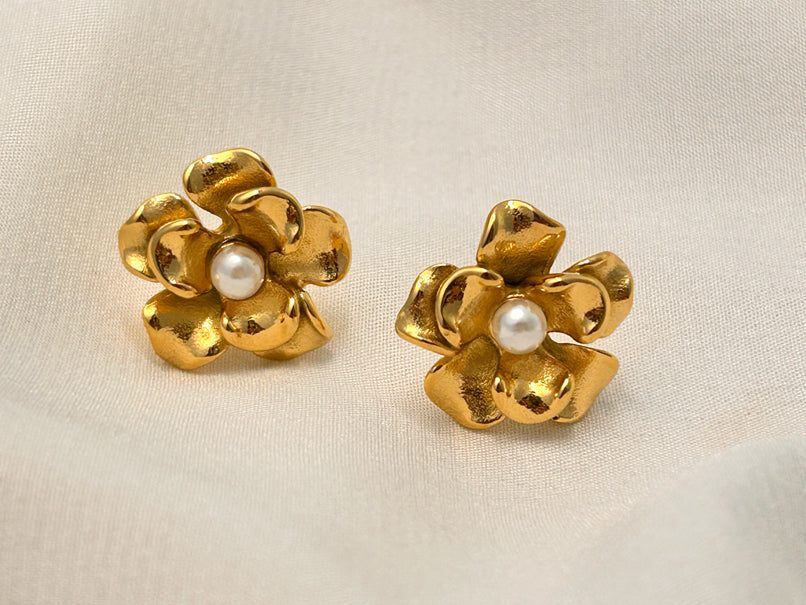 Floral Pearl Studs