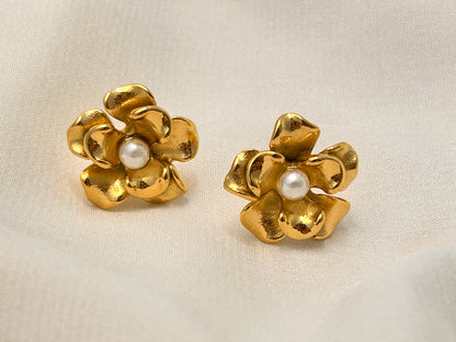 Floral Pearl Studs