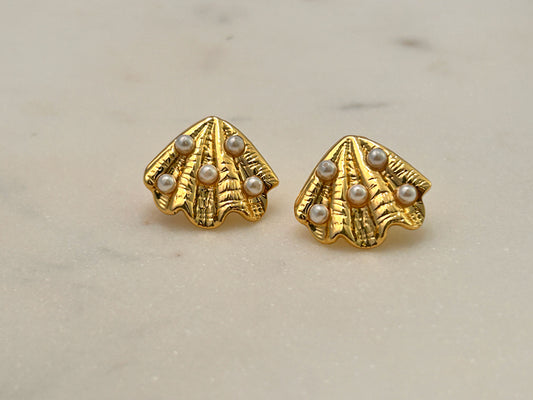 Coral Pearl Earrings