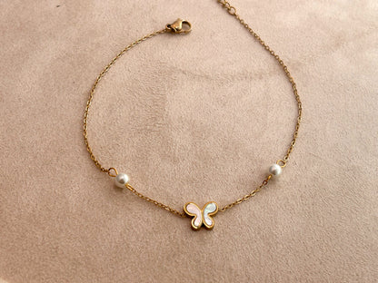 Dewdrop Butterfly Anklet