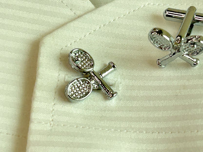 Men’s Silver Tennis Racket Cufflinks