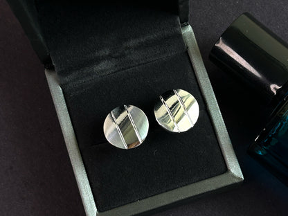 Men’s Axis Stripe Metallic Cufflinks