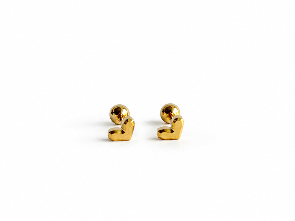 Poppy Heart Studs