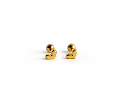 Poppy Heart Studs