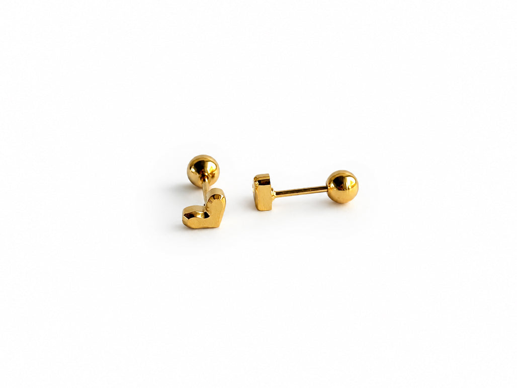 Poppy Heart Studs