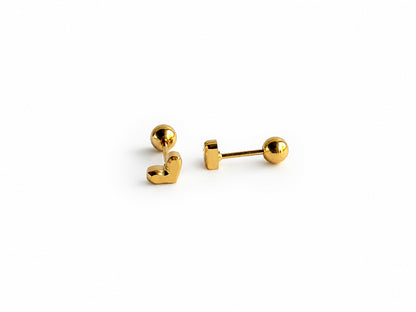 Poppy Heart Studs
