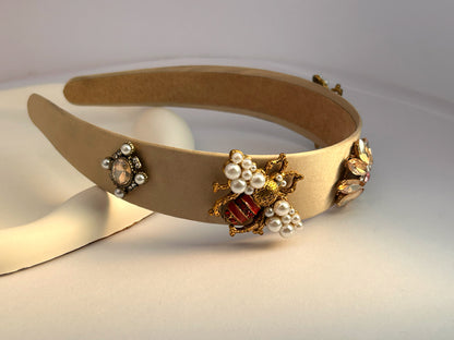 Beejewelled Hair Band - Brown