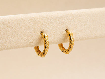 Golden Ripple Hoops