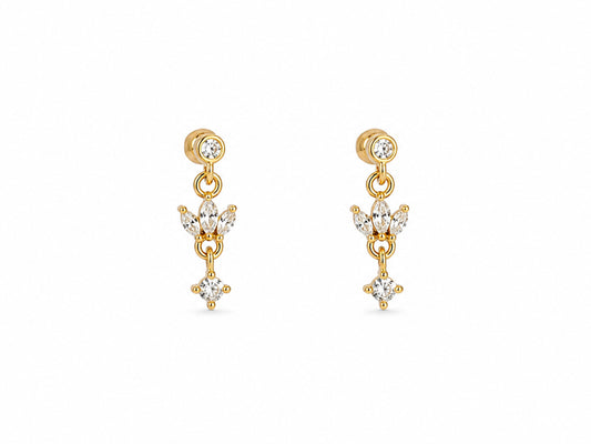 Dewdrop Earrings  (Round Backs)