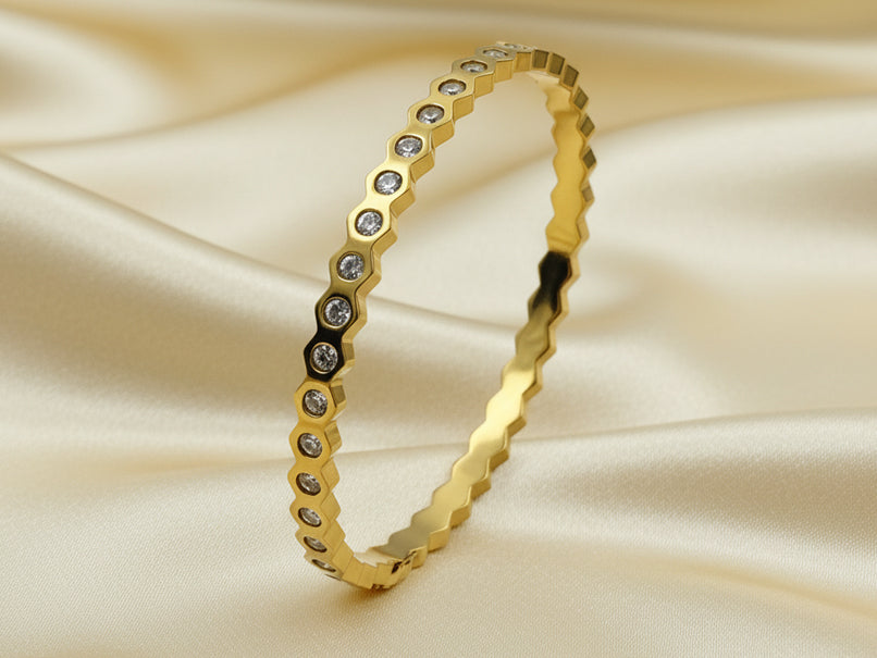 Hexa Studded Bangle
