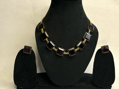Trina Glossy Square Necklace Set