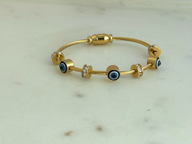 Classic Evil Eye Thin Bangle