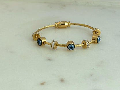 Classic Evil Eye Thin Bangle