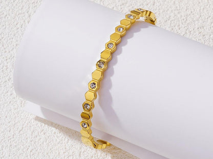 Hexa Thin Wrist Studded Bangle