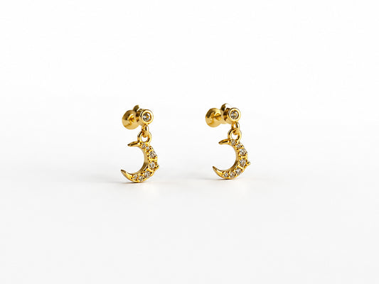 Lunara Studs  (Round Backs)