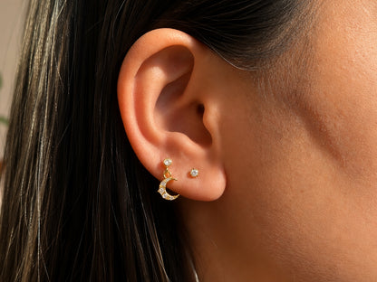 Lunara Studs  (Round Backs)