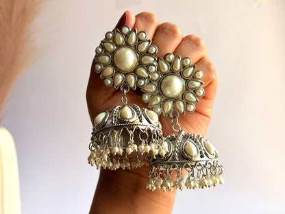 Mukta - Lightweight Oxidised Jhumka