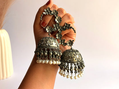 Kalika - Lightweight Oxidised Jhumka