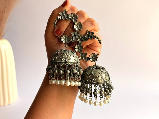 Kalika - Lightweight Oxidised Jhumka