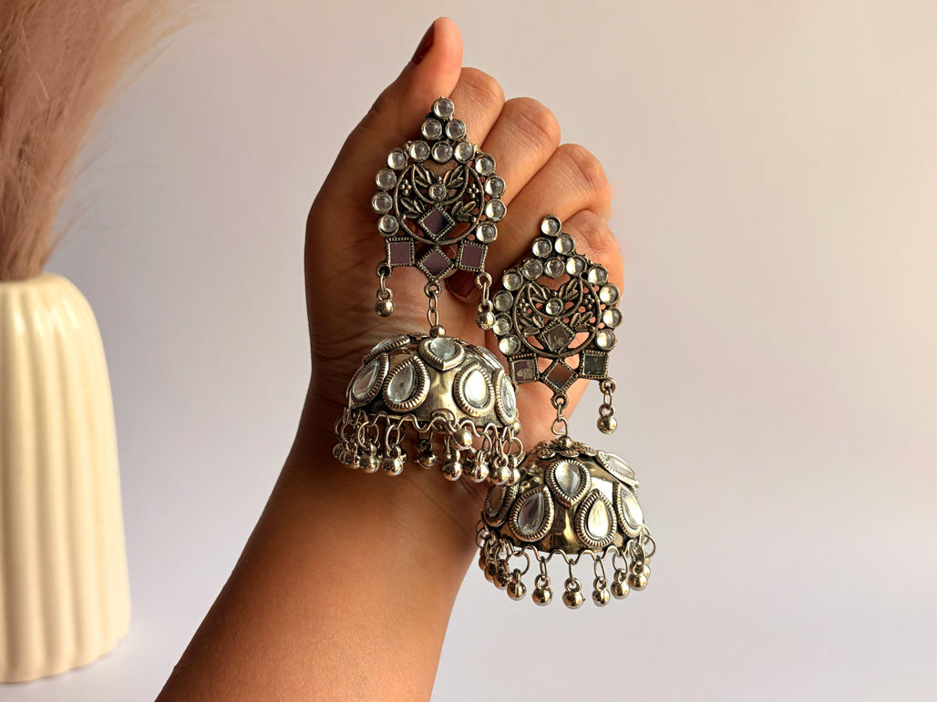 Darpan - Lightweight Oxidised Jhumka