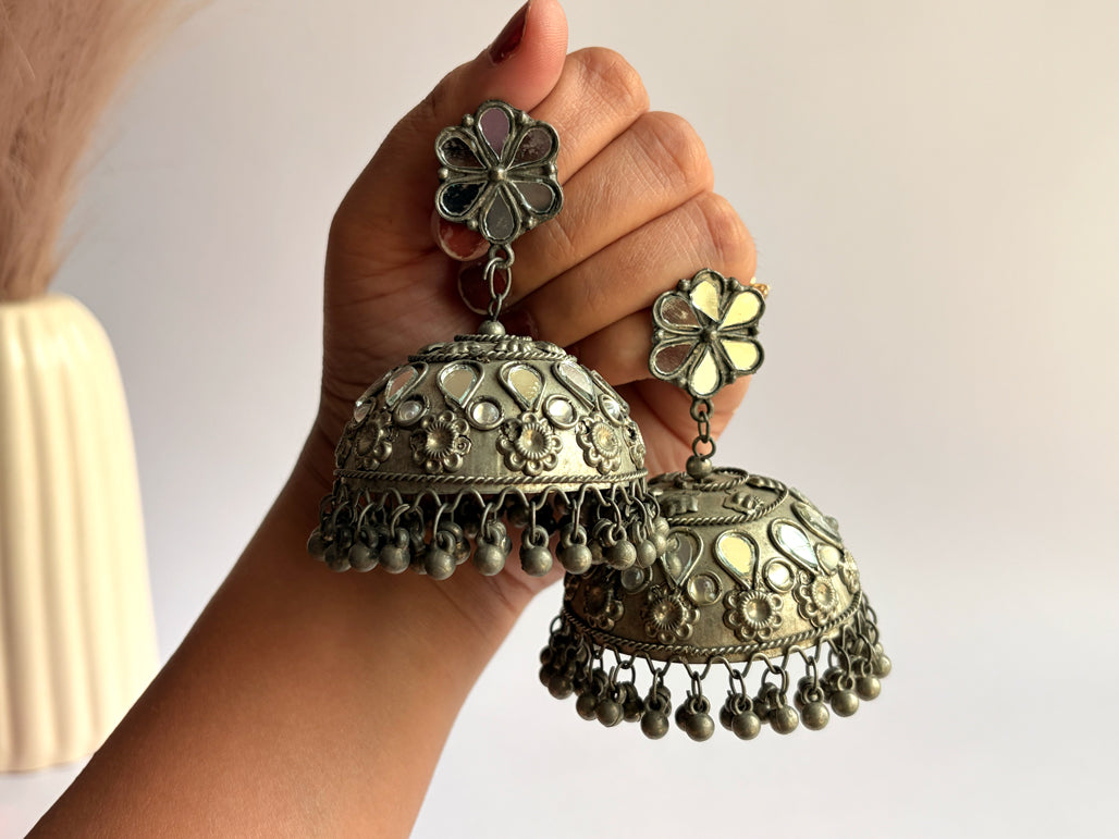 Prabha - Lightweight Oxidised Jhumka