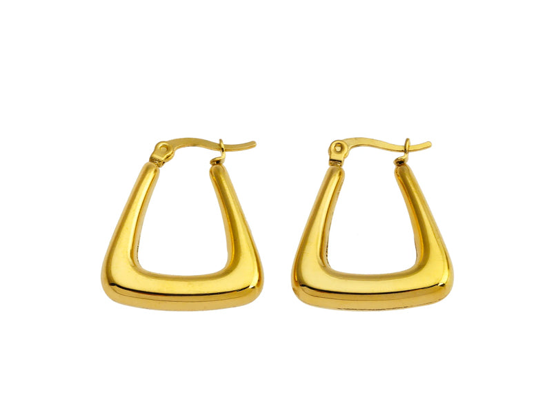 Triangular Chunky Mini Hoop Gold Earrings