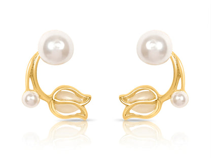 White Tulip Studs